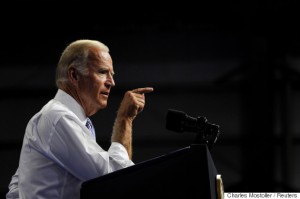 Vice-President Joe Biden speaks during campaign event with Democratic presidential candidate Hillary Clinton in Scranton, Pennsylvania